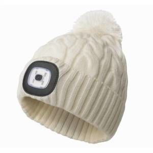 NEW NIGHT SCOPE women's rechargeable led beanie hat in ivory